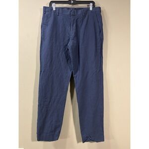 J. Crew Ludlow Pants Baird McNutt  Mens Sz 35x31 Navy Blue Linen Blend Slim